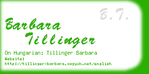 barbara tillinger business card